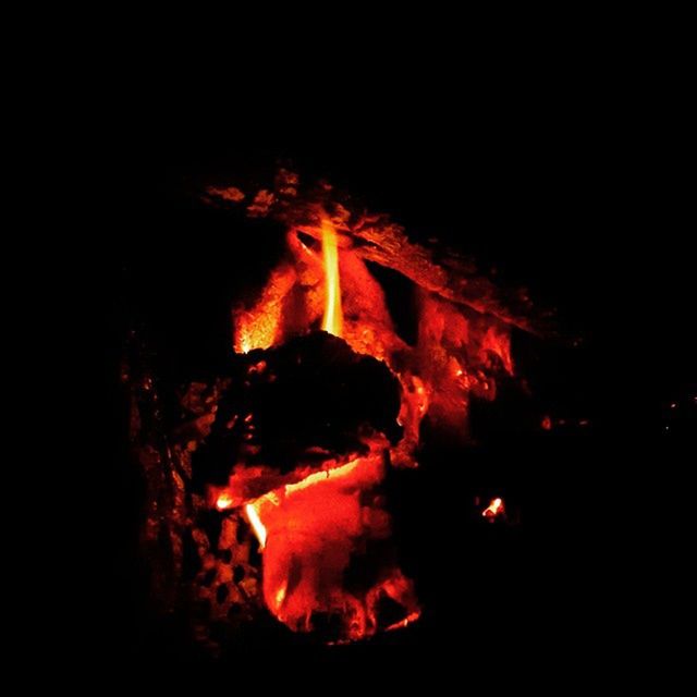 VIEW OF FIRE IN THE DARK