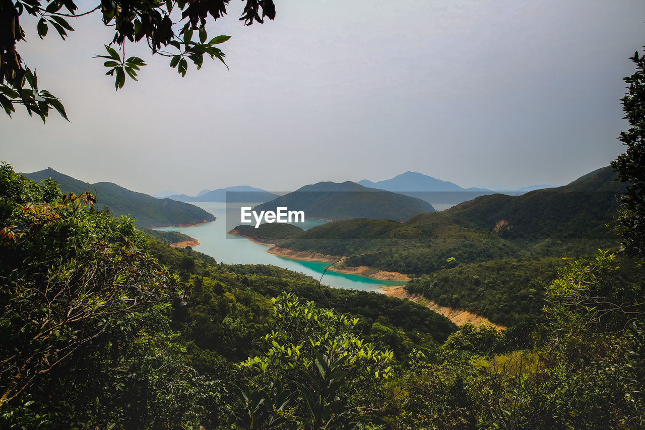 Scenic view of mountains against clear sky