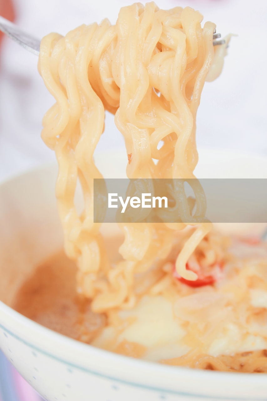 Close-up of noodles in bowl