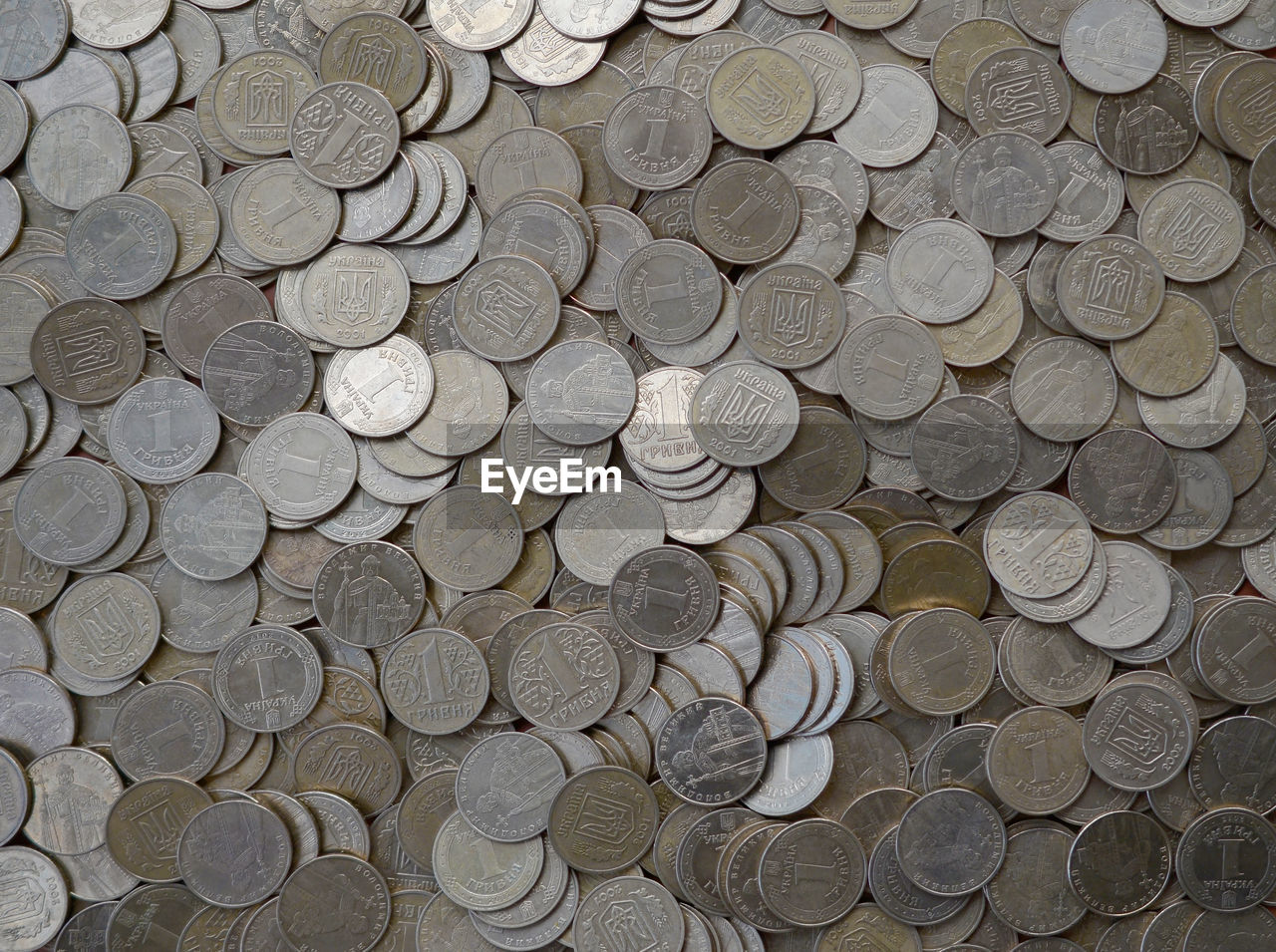 Full frame shot of coins