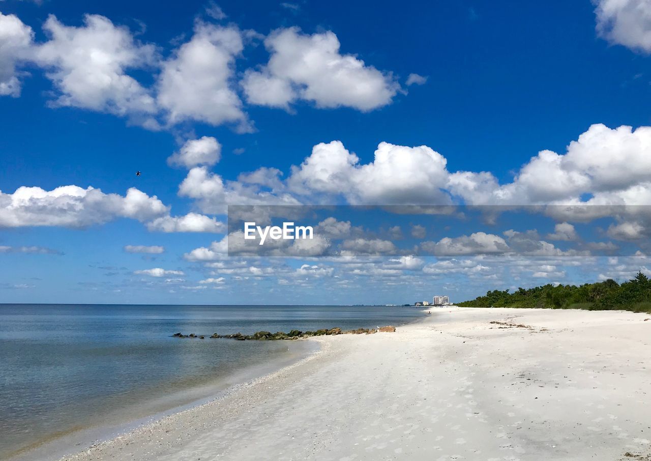 Scenic view of beach against sky