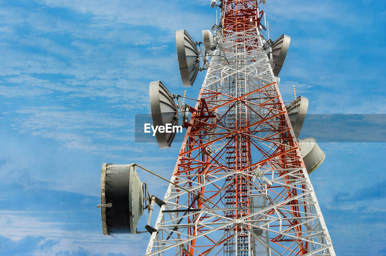 LOW ANGLE VIEW OF COMMUNICATIONS TOWER