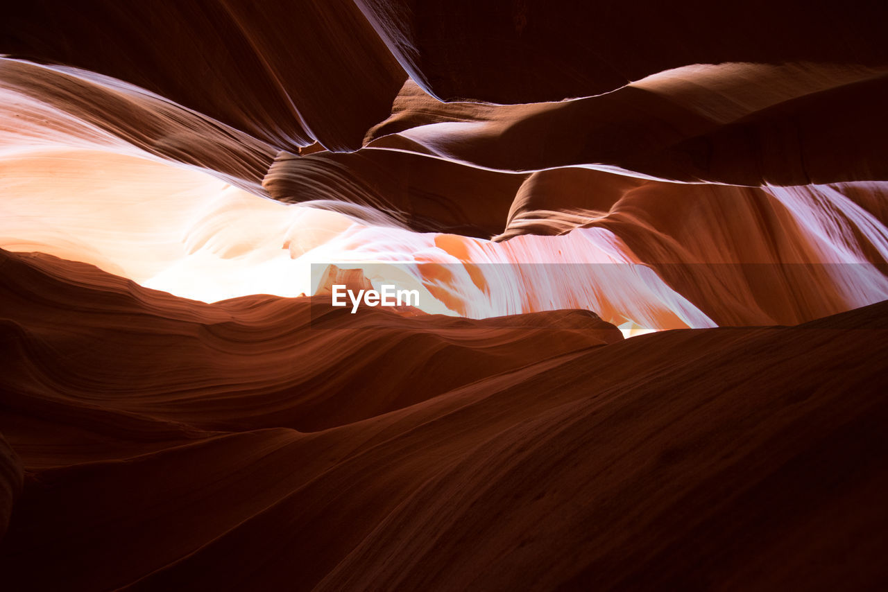 Low angle view of rock formations