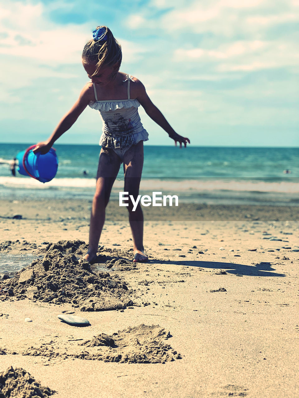 Full length of girl on beach 