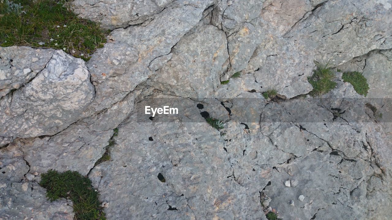 High angle view of rocks