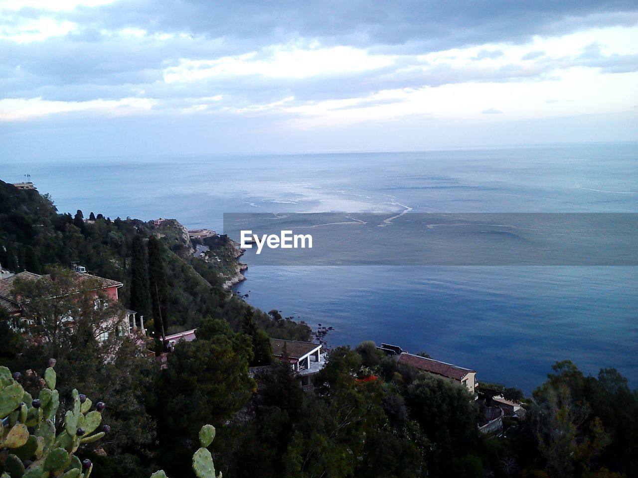 High angle view of sea against sky