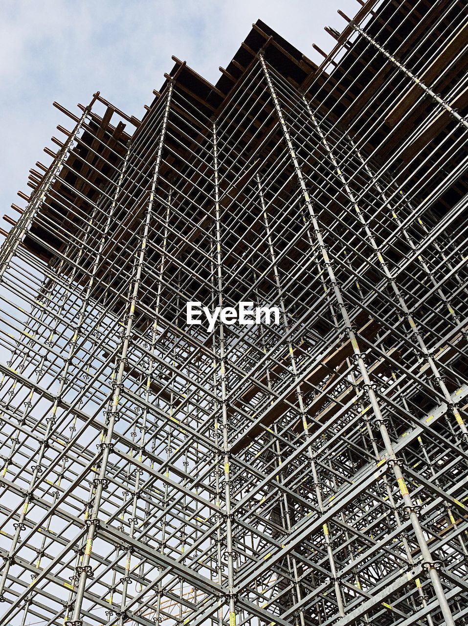 Low angle view of scaffolding on building