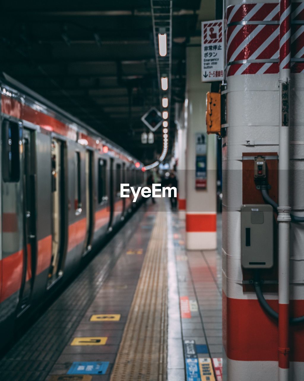 Train at railroad station platform