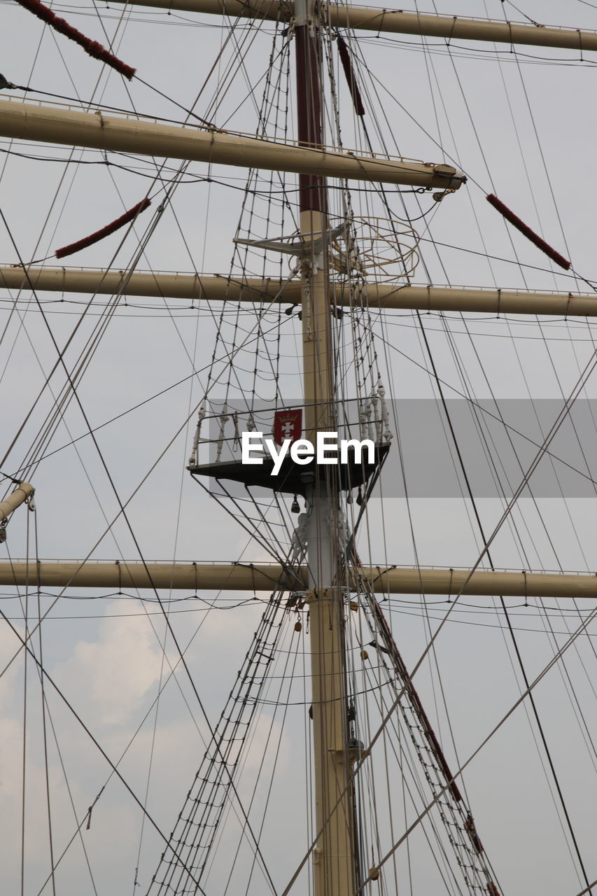 Low angle view of sailboat against sky