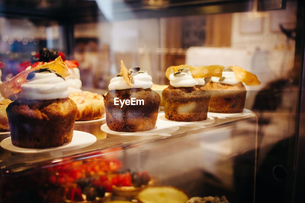 Close-up of pastries for sale