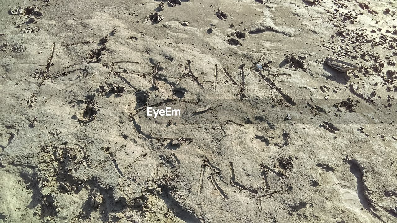 HIGH ANGLE VIEW OF SAND