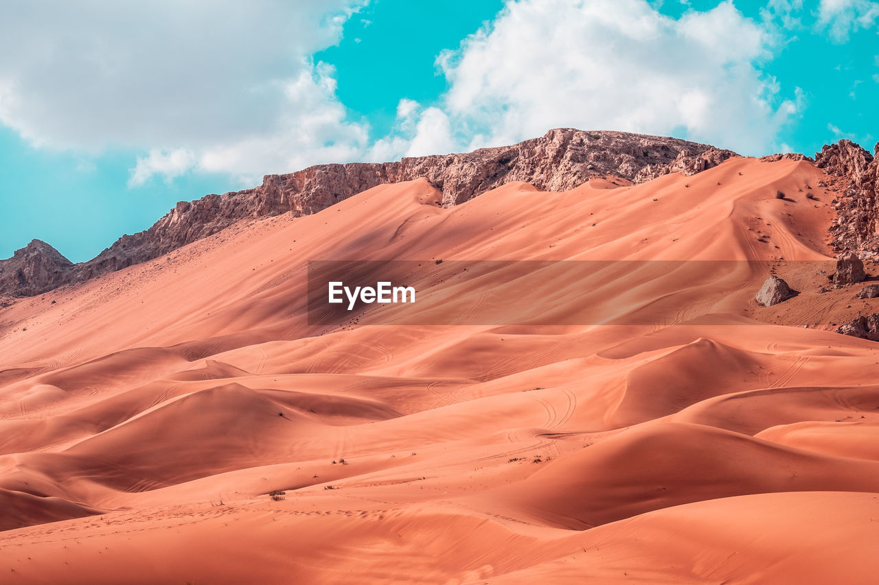 Scenic view of desert against sky