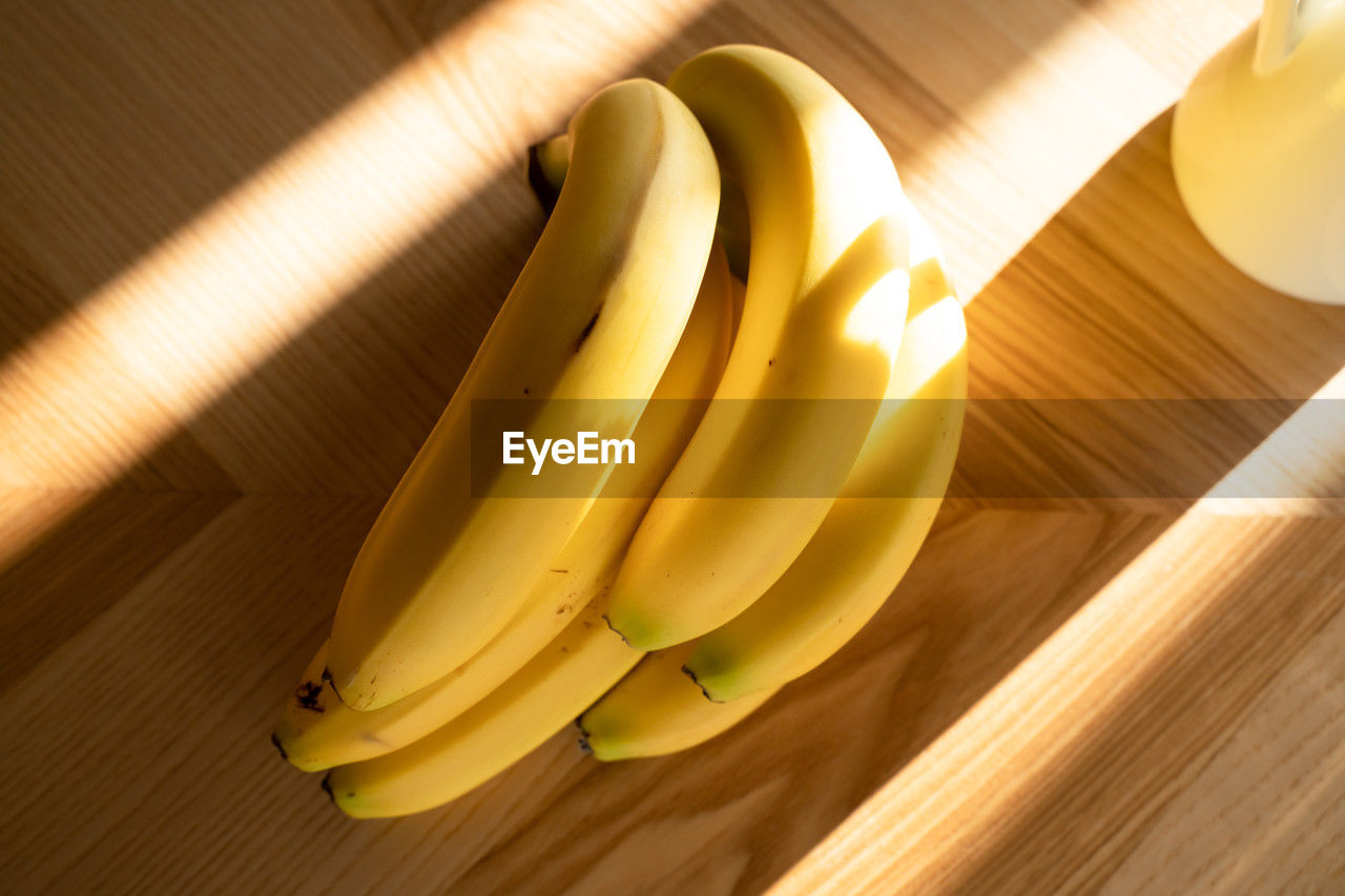high angle view of banana on table