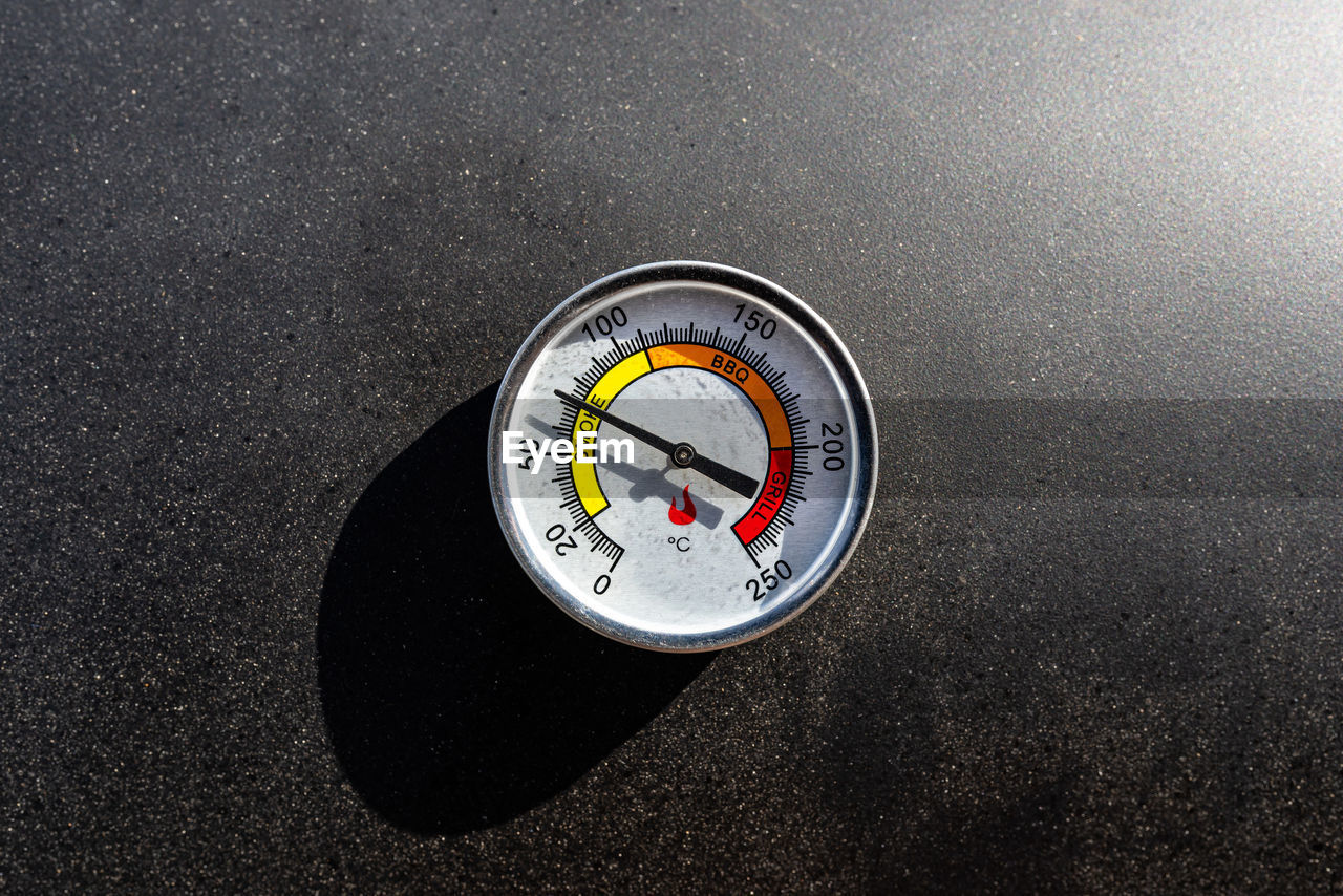 high angle view of navigational compass
