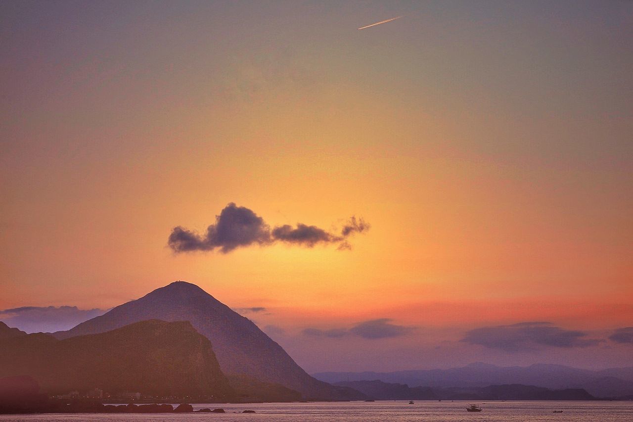 View of beach during sunset