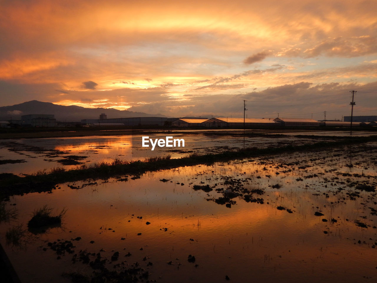 scenic view of sea against cloudy sky during sunset