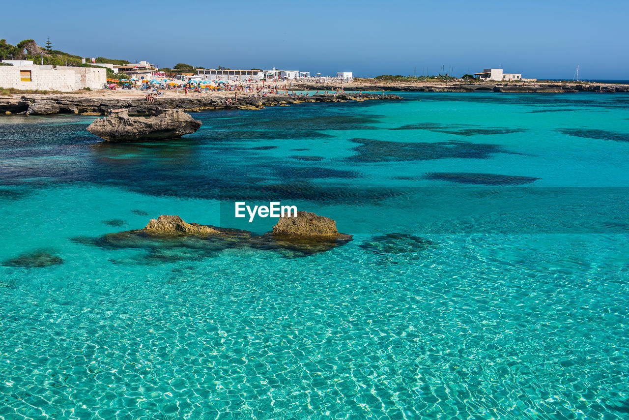 Scenic view of sea against sky in favignana