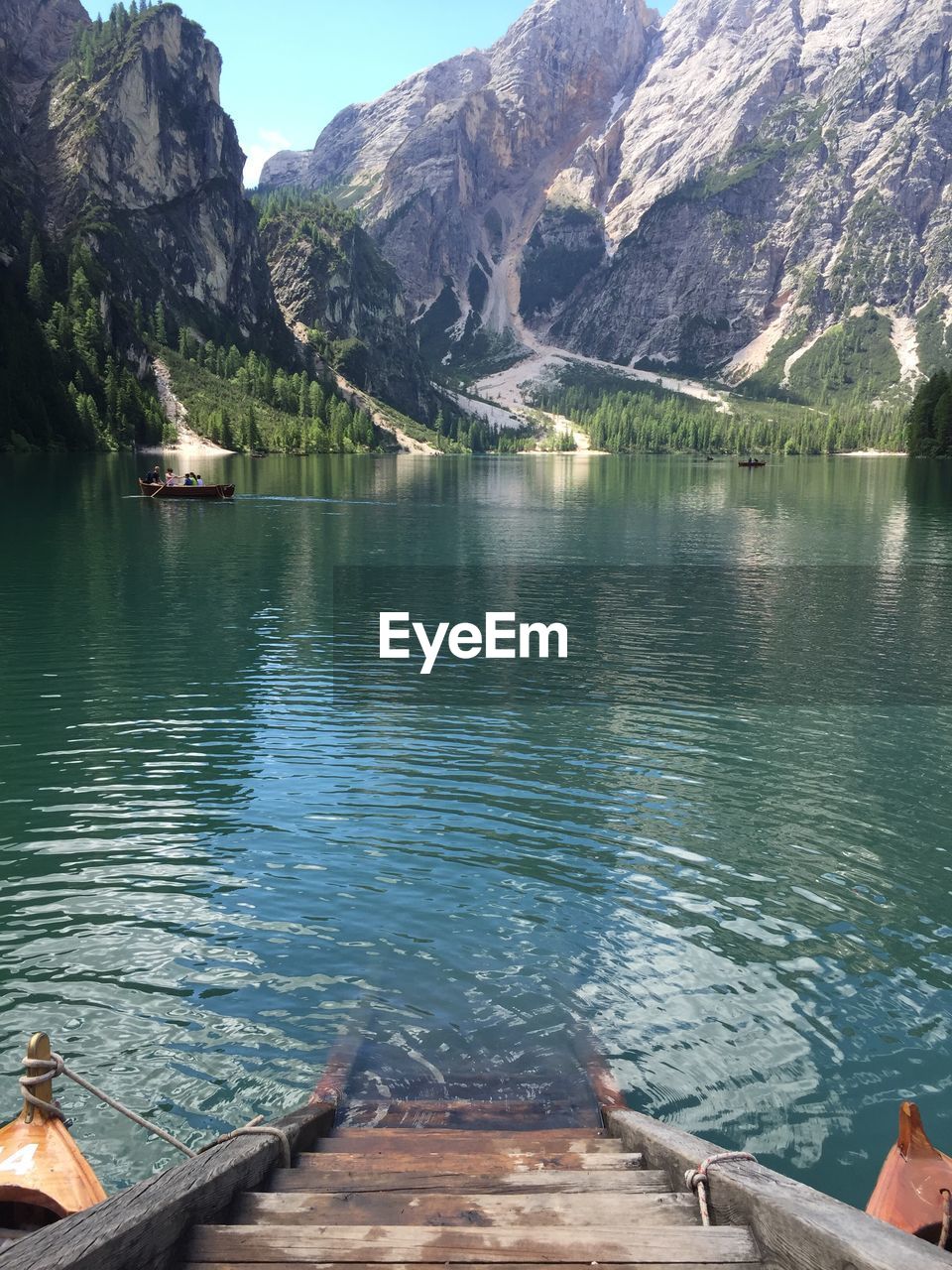 Scenic view of lake and mountains