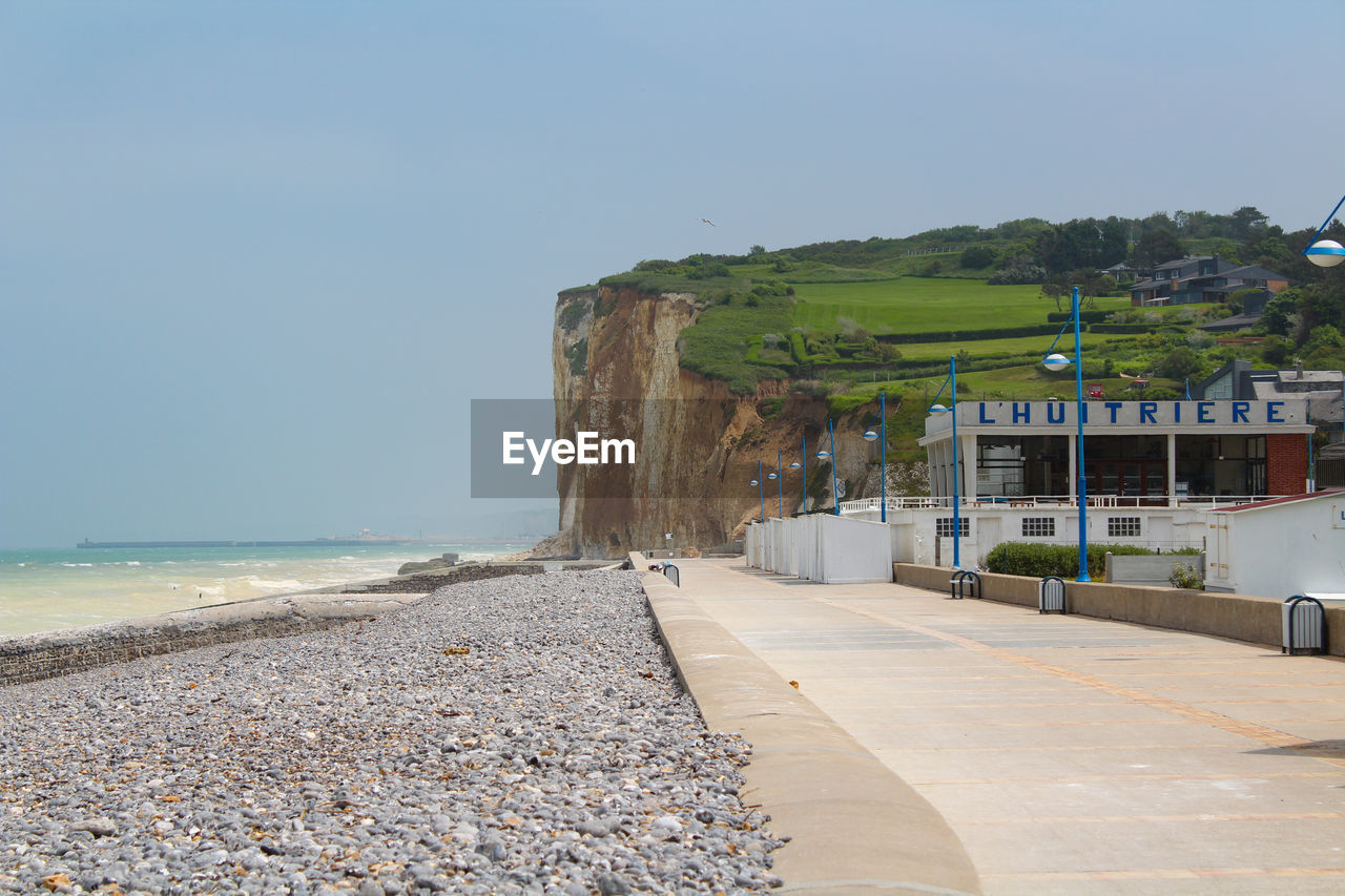 VIEW OF BEACH AGAINST CLEAR SKY