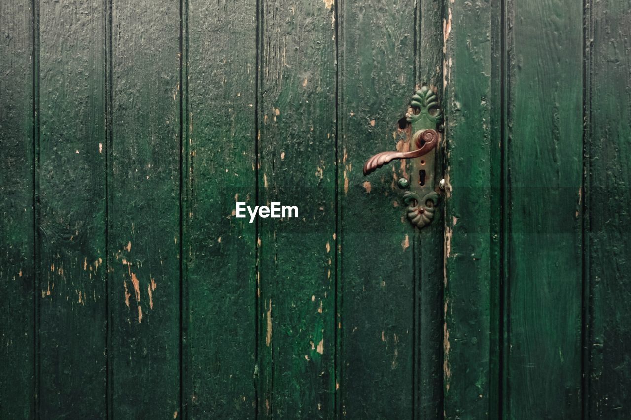 Close-up of old wooden door