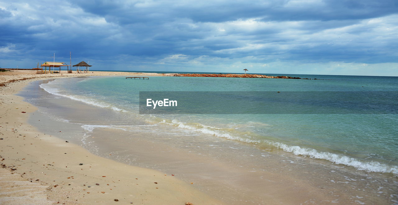 SCENIC VIEW OF SHORE AGAINST SKY