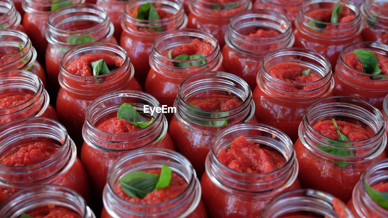 Tomato sauce jars