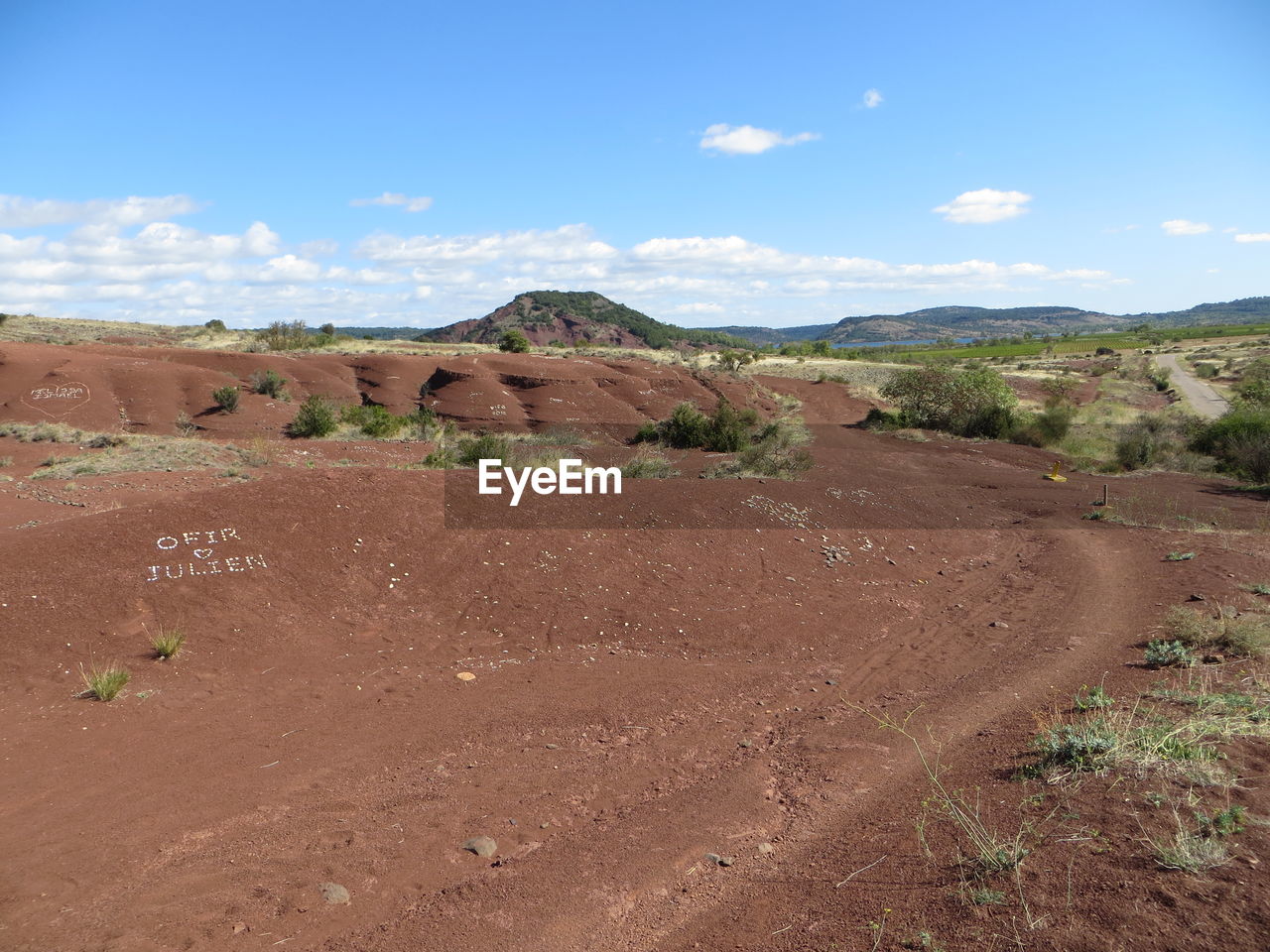 Scenic view of desert against sky