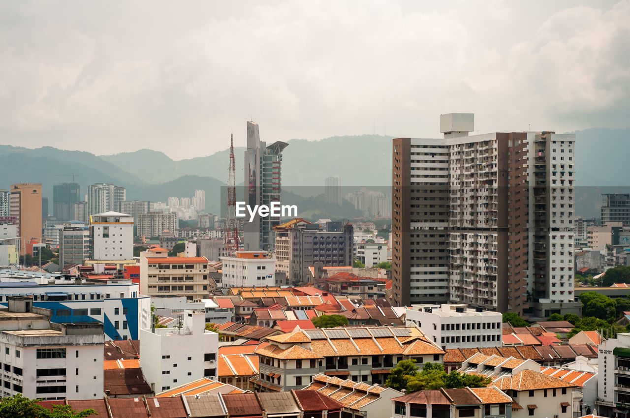 The colourful, multicultural of penang. british colonial buildings, chinese shophouses and mosques.