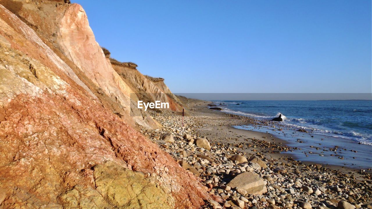 Sunset at aquinnah cliffs on marthas vineyard