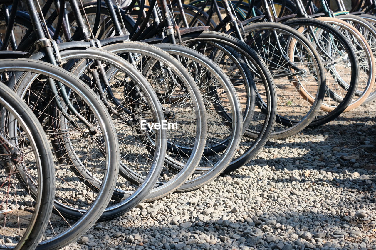 Close-up of bicycle wheel