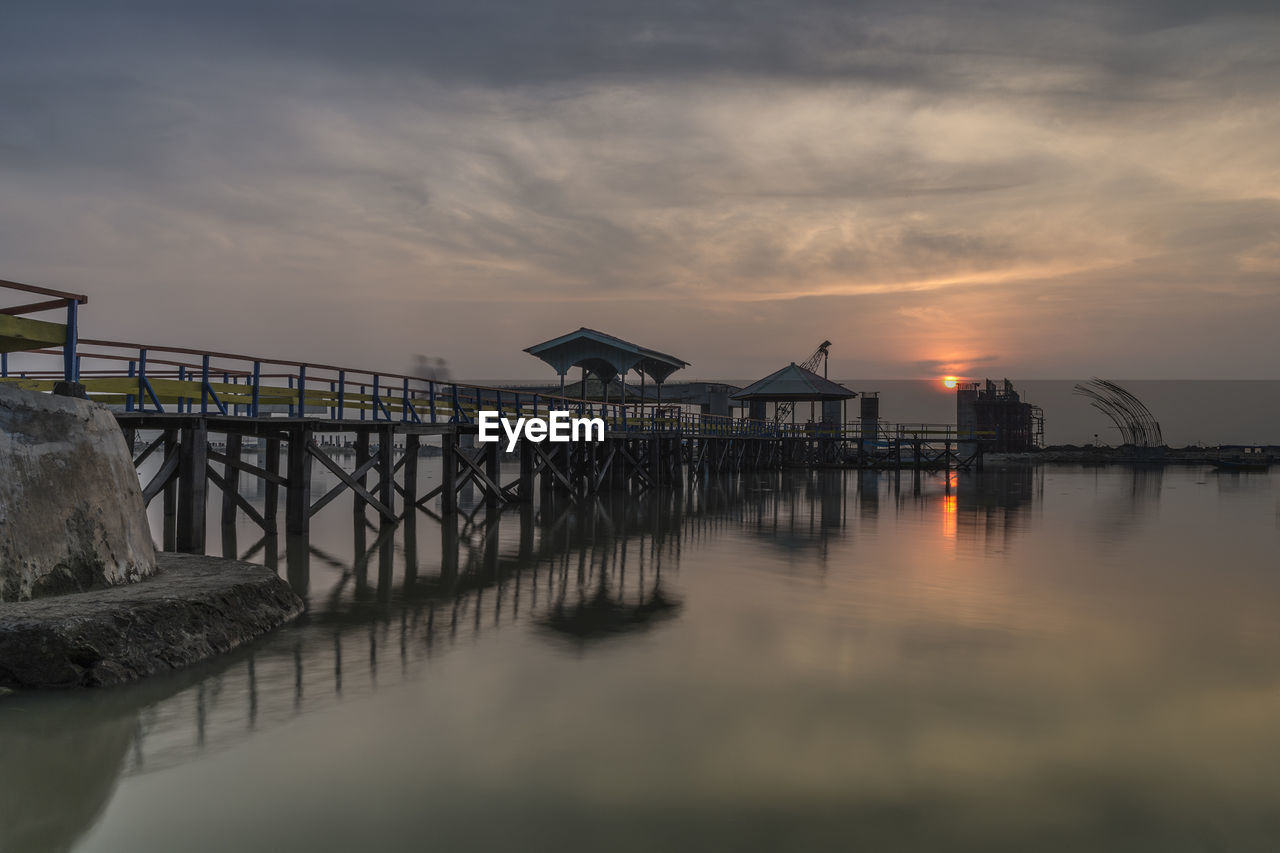 Kenjeran beach view in surabaya, indonesia