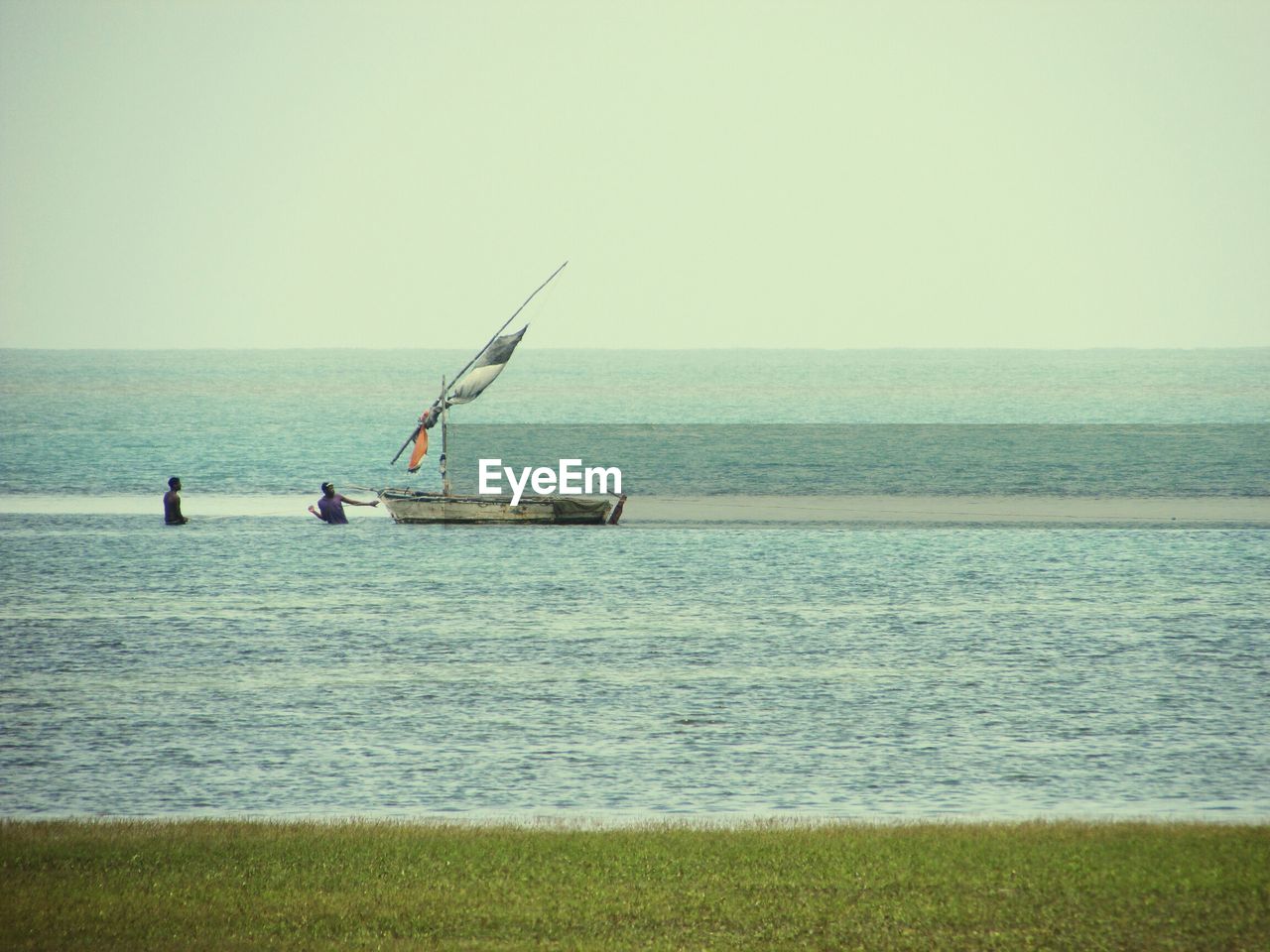 NAUTICAL VESSEL ON SEA AGAINST CLEAR SKY