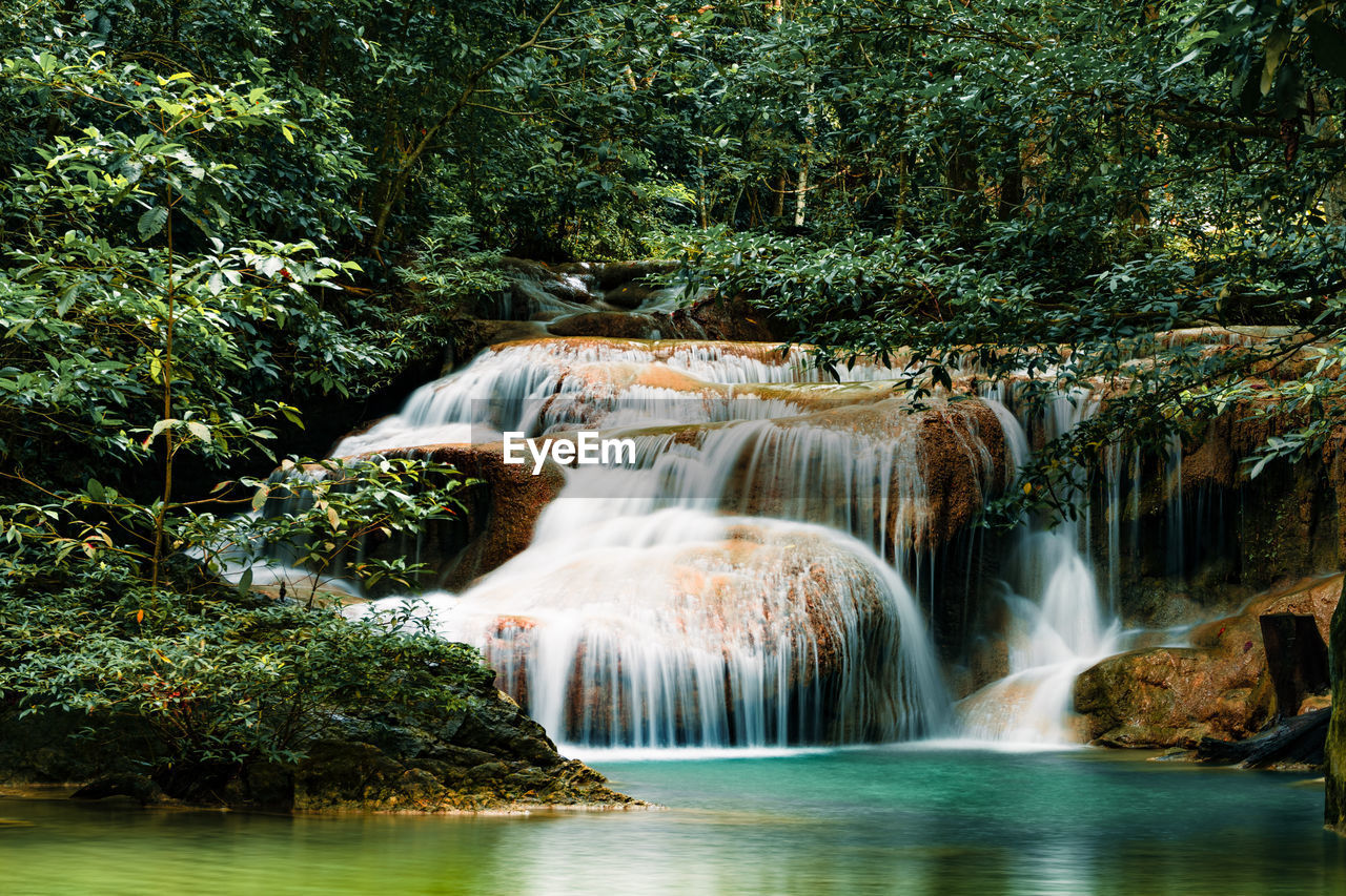 Erawan waterfall at national park, thailand.