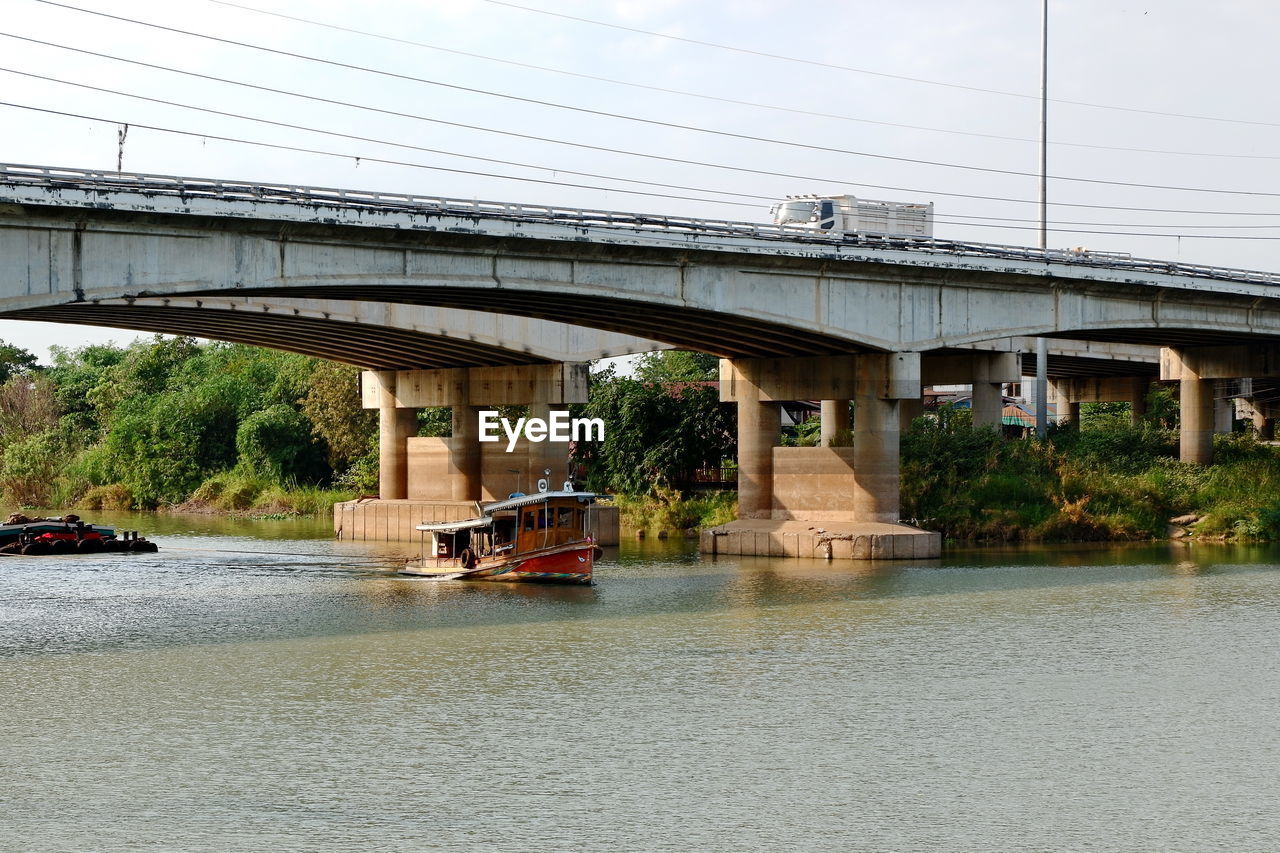 Bridge over river against sky