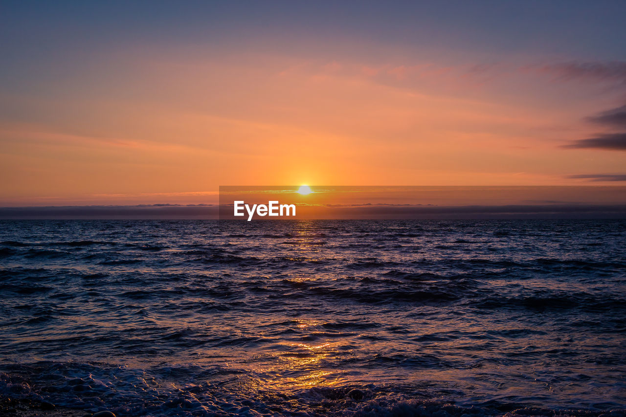 SCENIC VIEW OF SEA DURING SUNSET