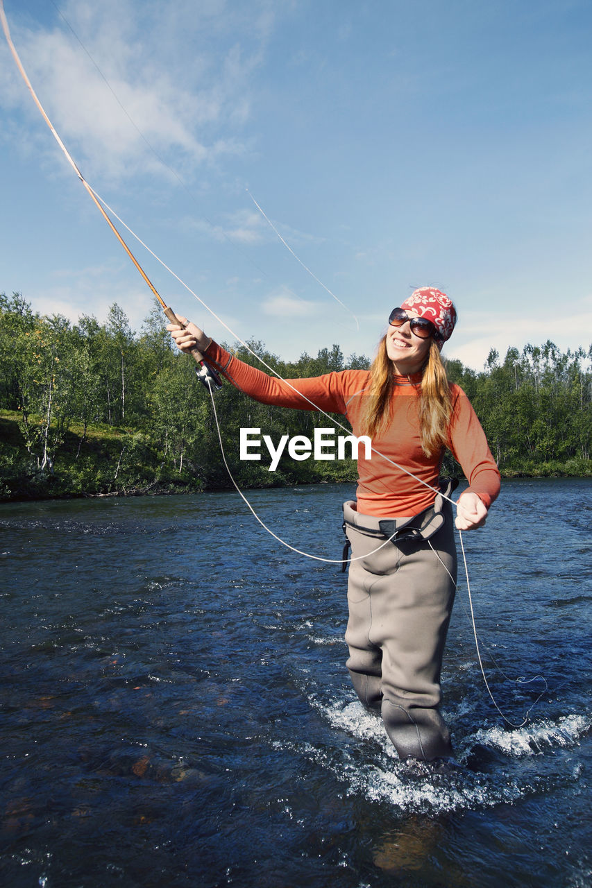 Woman fishing