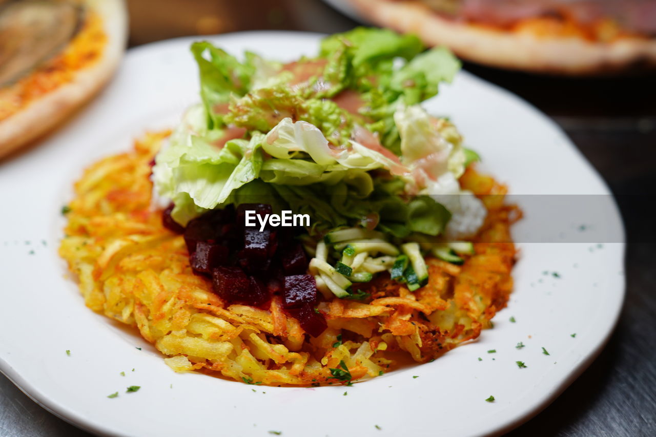 HIGH ANGLE VIEW OF MEAL SERVED ON TABLE