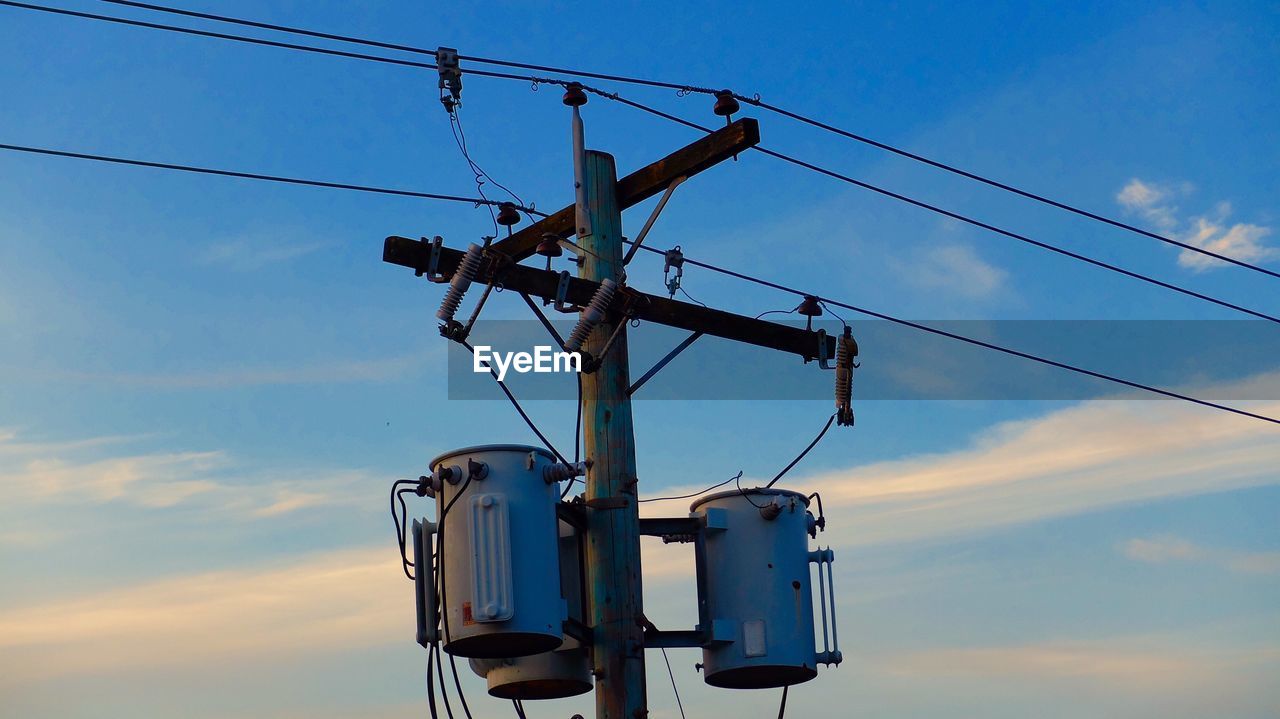 Electrical transformers on power lines used to step up line voltage