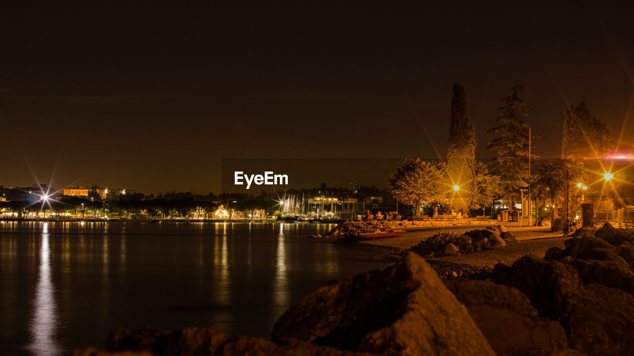 Illuminated city at night