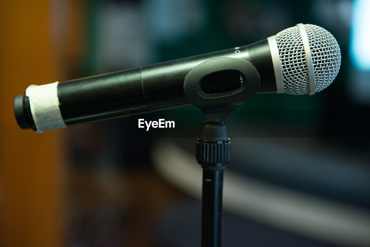 Close-up of microphone