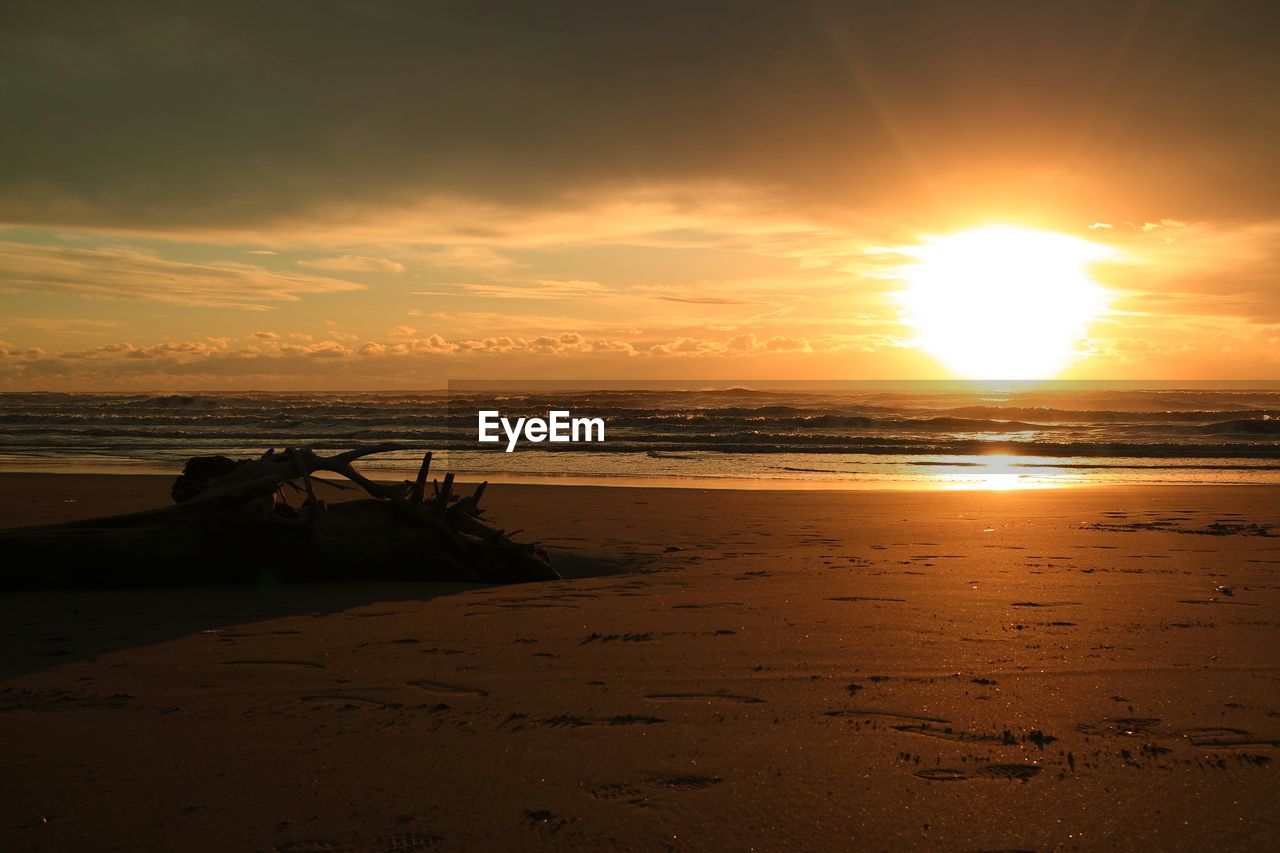 Scenic view of sea during sunset