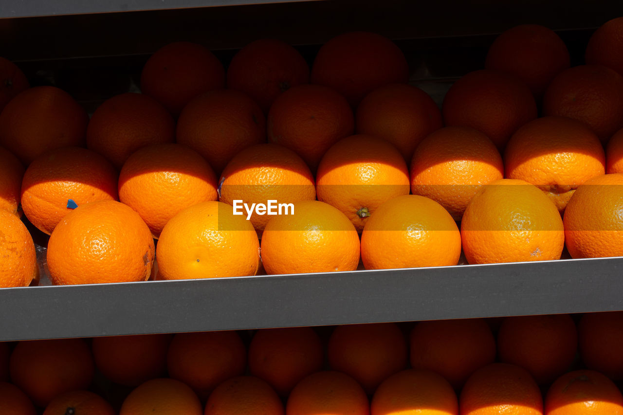 full frame shot of oranges in market