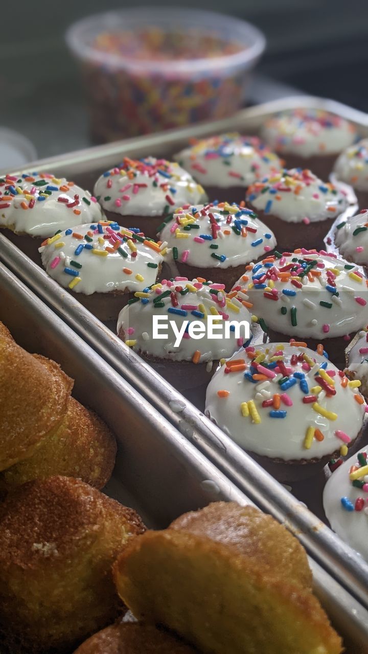 Close-up of mini cupcakes