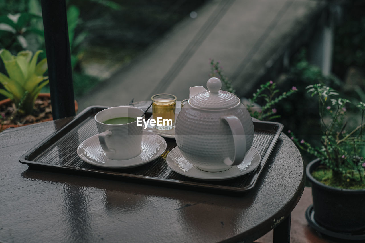 Coffee cup on table