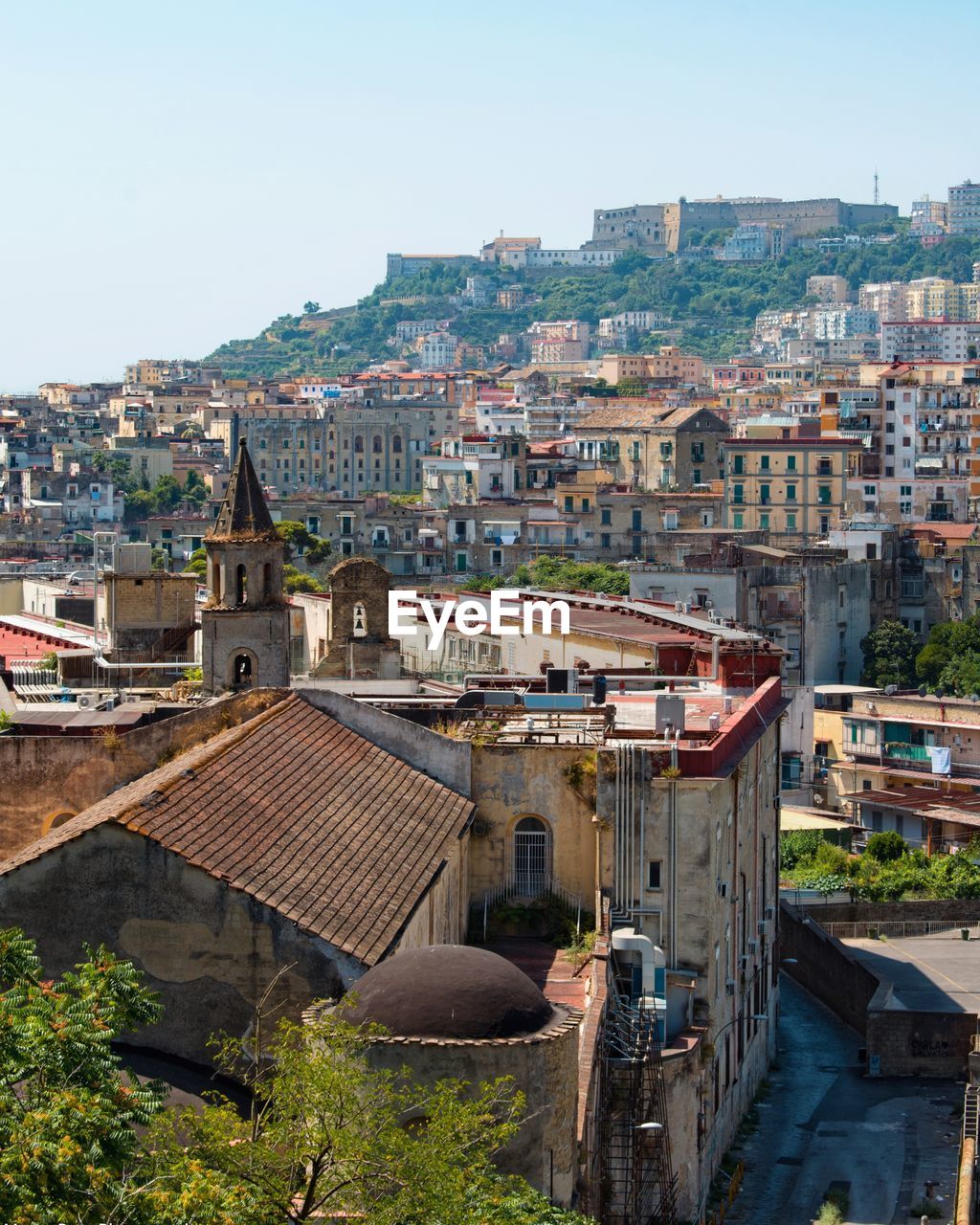 High angle shot of townscape against sky