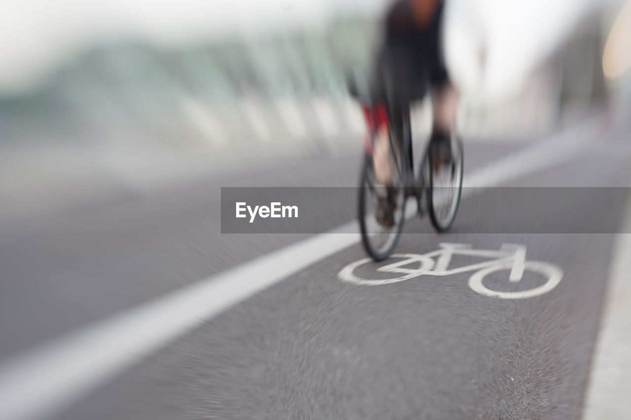 Blurred motion of bicycle