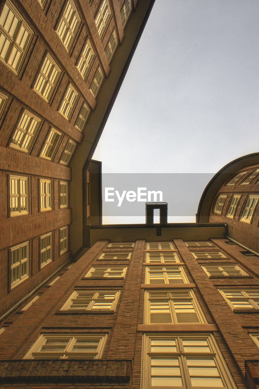 Low angle view of building against clear sky