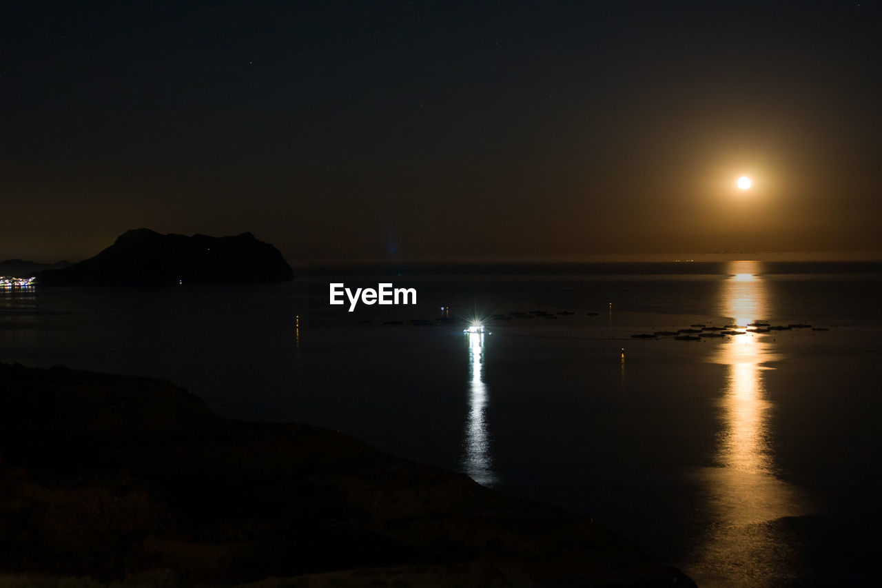 SCENIC VIEW OF SEA AGAINST SKY AT SUNSET