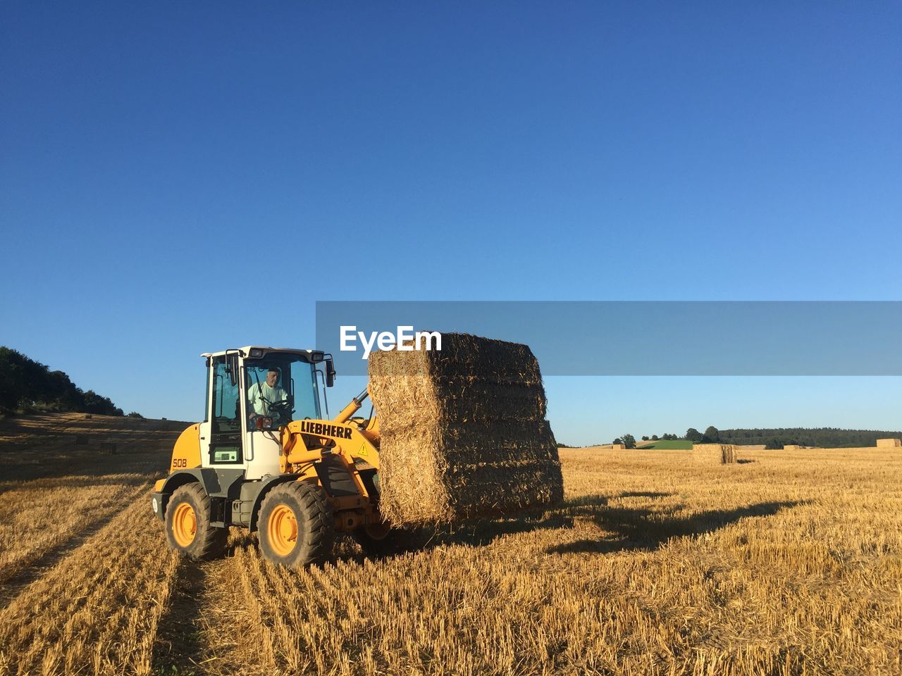 TRACTOR ON FIELD AGAINST SKY