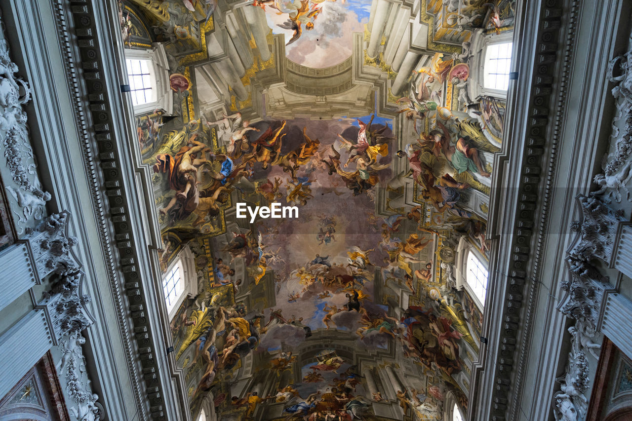 High angle view of reflection on glass ceiling
